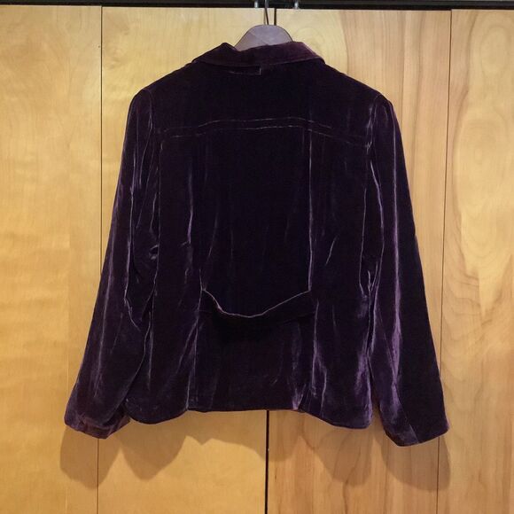 Simons Contemporaine-Velvet Burgundy Blazer-Rayon/Silk-Sz L-Goth-Old Money - Picture 9 of 9